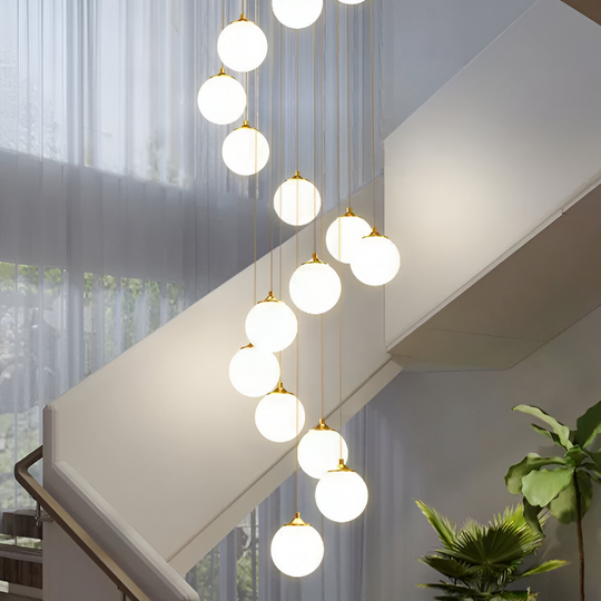 Závesný luster, 25 glóbusov XE27, zlatý, nastaviteľná výška Moderné lustre Predvolený názov Alessandro Design