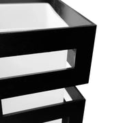VANJA drevený luster, štvorcové tienidlo, 4 x objímka E27, biela / čierna