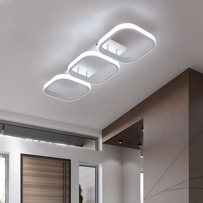 LED luster VERTEX 18W, 3 štvorcové, lineárny, studené/teplé/neutrálne svetlo, biely