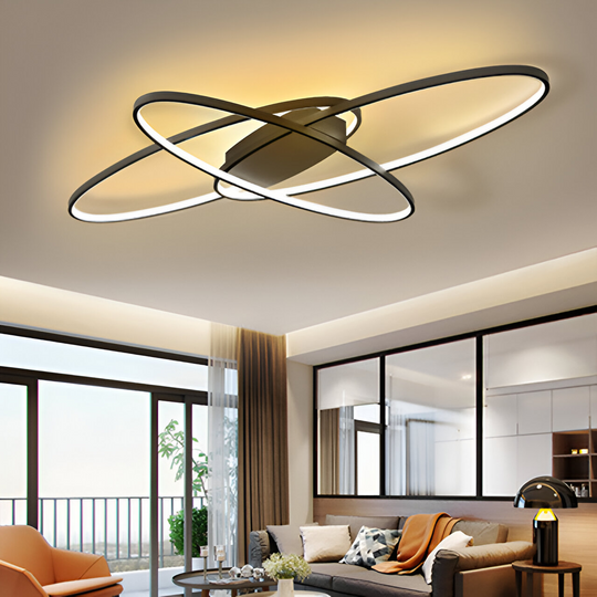 LED luster s diaľkovým ovládaním ORBITA 74W, 3 Elements, Ovál, Studené/Teplé/Neutrálne svetlo, Stmievateľné, Čierne LED lustre s diaľkovým ovládaním Predvolený názov Alessandro Design