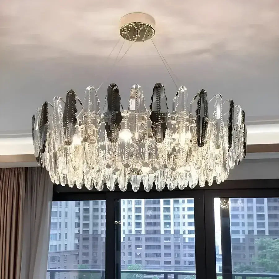Candelabru Oliver, 8*E14, chróm, kov a kryštál