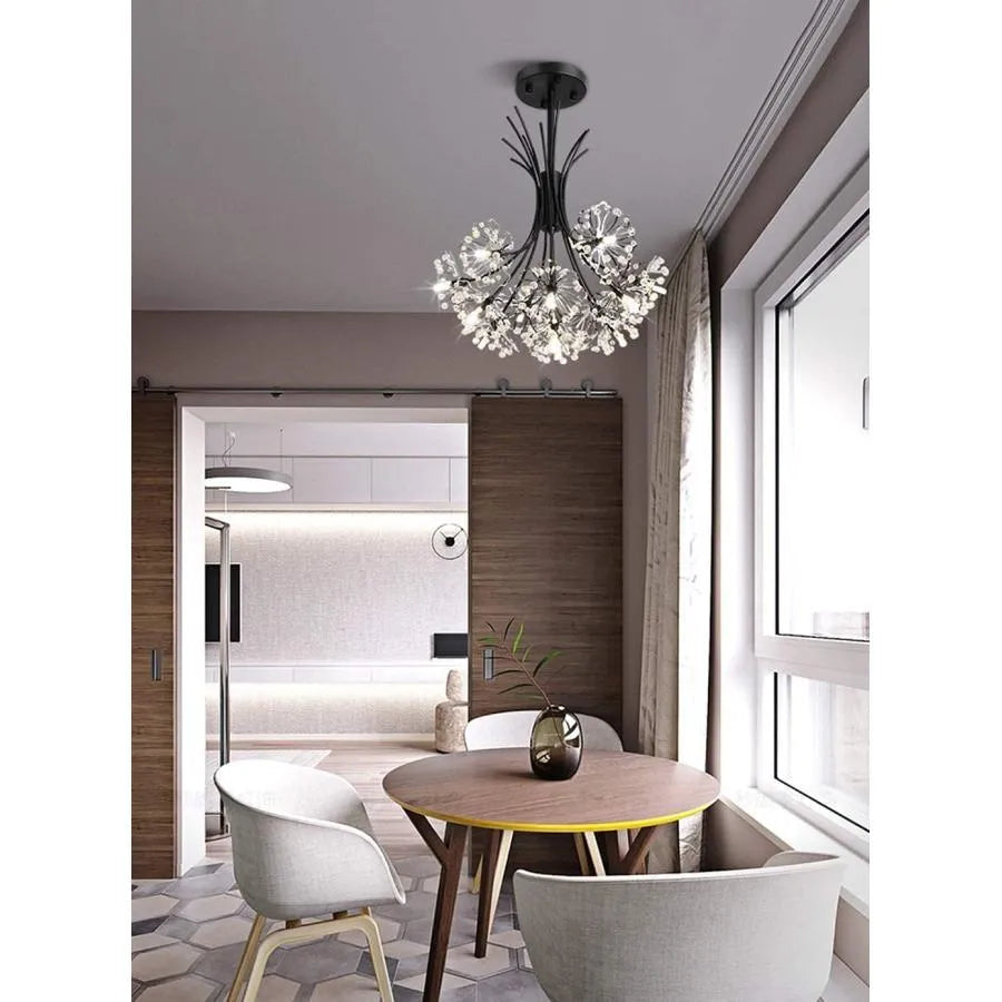 PETERHOF Eleganza krištáľový luster, 13xG4, priemer 49 cm, čierny
