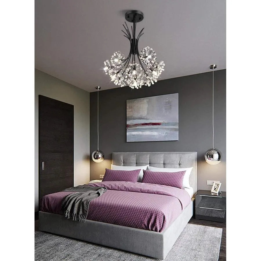 PETERHOF Eleganza krištáľový luster, 13xG4, priemer 49 cm, čierny