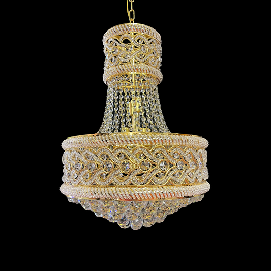 Krištáľový luster CC718/400, 11x E14, priemer 40 cm, lesklé zlato