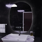 Oválne LED zrkadlo 60x80cm Ranya Sensor Motionglow Marcello Simible Clock Defosting System