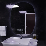 Oválne LED zrkadlo 60x80cm Ranya Sensor Motionglow Marcello Simible Clock Defosting System