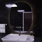 Oválne LED zrkadlo 60x80cm Ranya Sensor Motionglow Marcello Simible Clock Defosting System