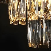 Crystal Luster Versailles eleganza 7x E14, priemer 49 cm, lesklé a čierne zlato, nastaviteľná výška