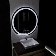 Okrúhle LED zrkadlo 100 cm Celeste Motionglow Marcello Smoteble Clock Defosting System