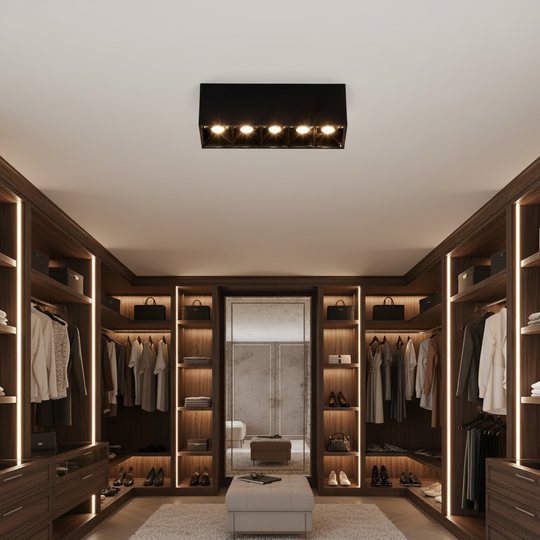 Proiector LED Liniar Aplicat Grilă 8W, Lumina Neutra 4000K, 5 surse, 14 x 3.5 x 6.5 cm Plafoniere LED Default Title Alessandro Design