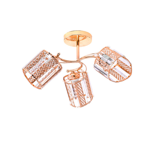 Lustra MUKE, 3*E27, Auriu, Metal și Cristal -19K