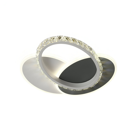 LED krištáľový luster PRISMIQ 28W, 3 ovály, studené/teplé/neutrálne svetlo, čierny