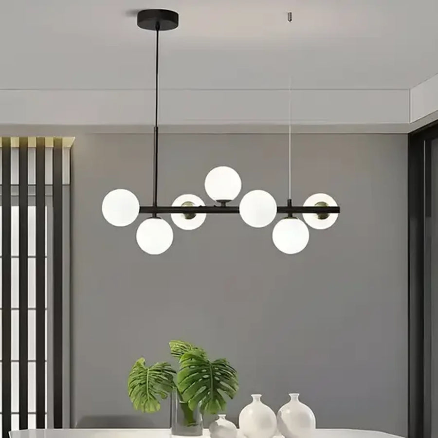 Moderný žiarovkový luster LOFT Pavilion, 7x G9, čierny, kov, Nastaviteľná výška