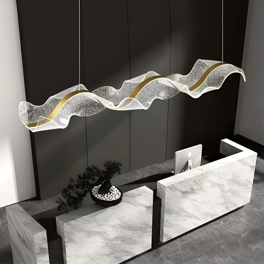 Závesný LED luster AMI 80W, Lineárny, Studené/Teplé/Neutrálne svetlo, Zlatý, Nastaviteľná výška