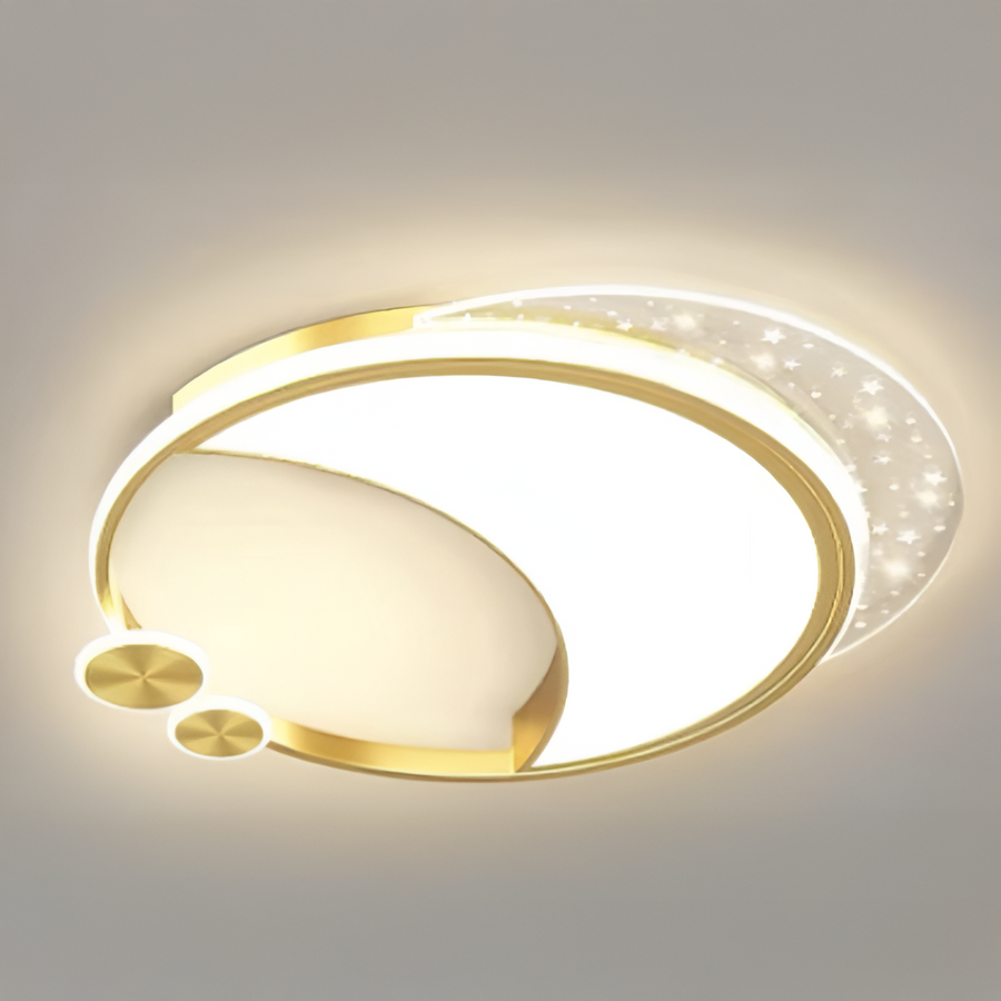 Marco LED luster s diaľkovým ovládaním, 51W, stmievateľný, zlatý, kov, akryl a sklo, 3000K/4000K/6000K