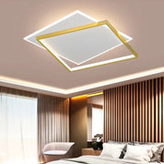 LED luster so slnečným diaľkovým ovládaním, 98 W, 2 štvorce, studené/horúce/neutrálne svetlo, nestabilné, zlaté