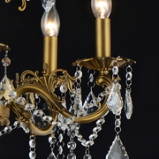 Candelabru sansoiu Royal 12xE14 Kov a kryštálová nastaviteľná výška starožitná mosadz