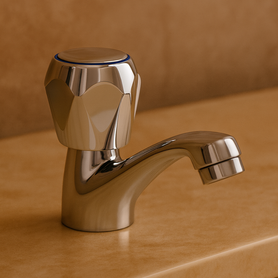 Kúpeľňová batéria s montážou na umývadlo, studená voda, jednorúčka, lesklý chróm