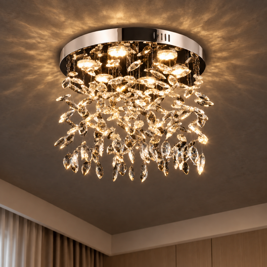 Krištáľový LED luster LLC210/400CH okrúhly, 22W, studené/teplé/neutrálne svetlo, krištáľ, lesklý chróm