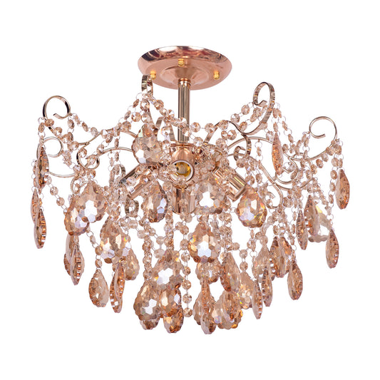 Fiamma krištáľový luster, 4x E27, priemer 50cm, zlatý