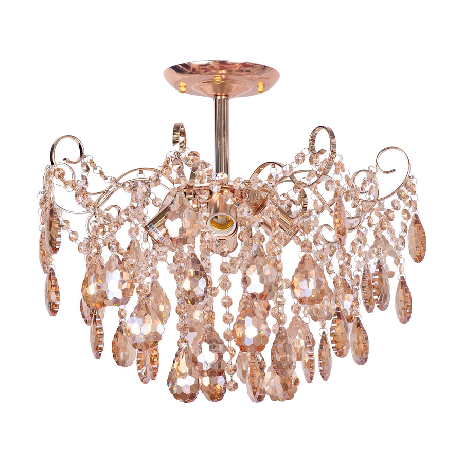 Fiamma krištáľový luster, 4x E27, priemer 50cm, zlatý
