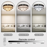 Krištáľový LED luster LLC151/500CH, 64W, 3 prvky, studené/teplé/neutrálne svetlo, stmievateľné, lesklý chróm