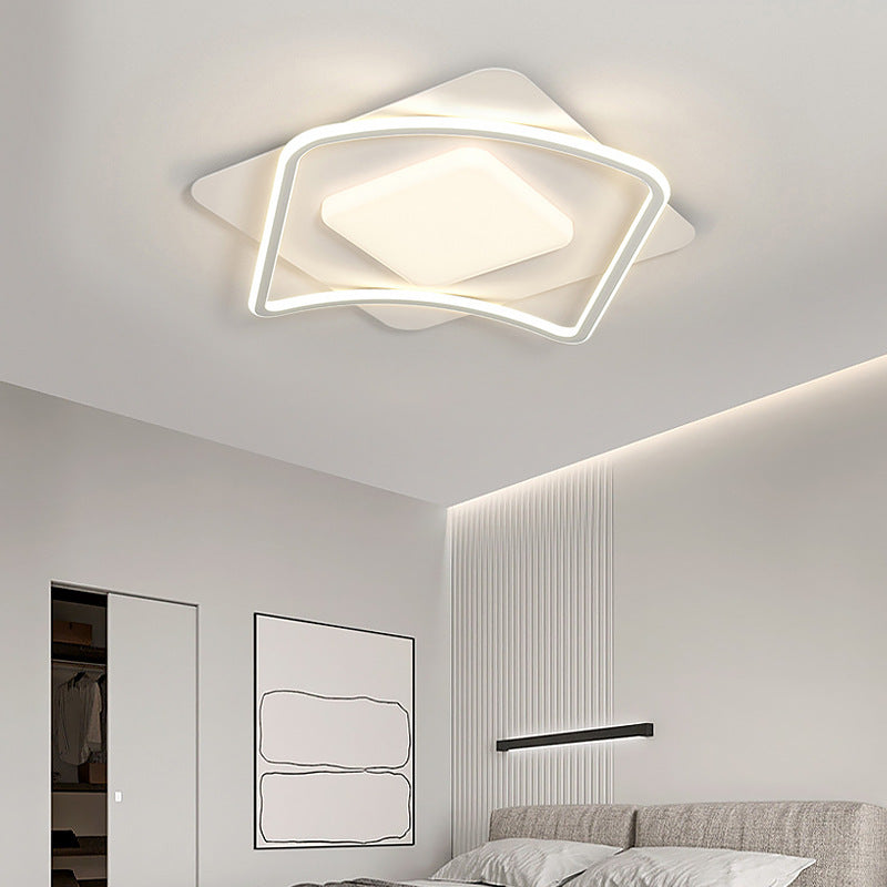 LED luster s diaľkovým ovládaním MODERNO 106W, 2 štvorce, studené/teplé/neutrálne svetlo, stmievateľné, biela