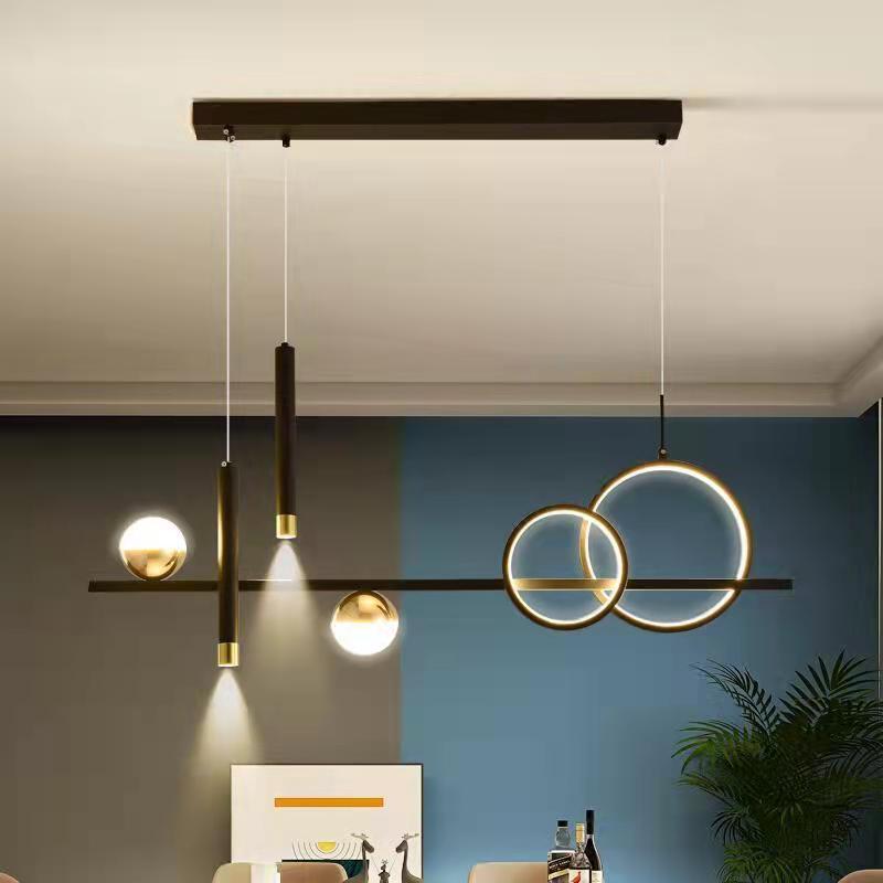 Závesný LED luster s diaľkovým ovládaním DAMARA 46W, studené/teplé/neutrálne svetlo, stmievateľné, čierne, výškovo nastaviteľné