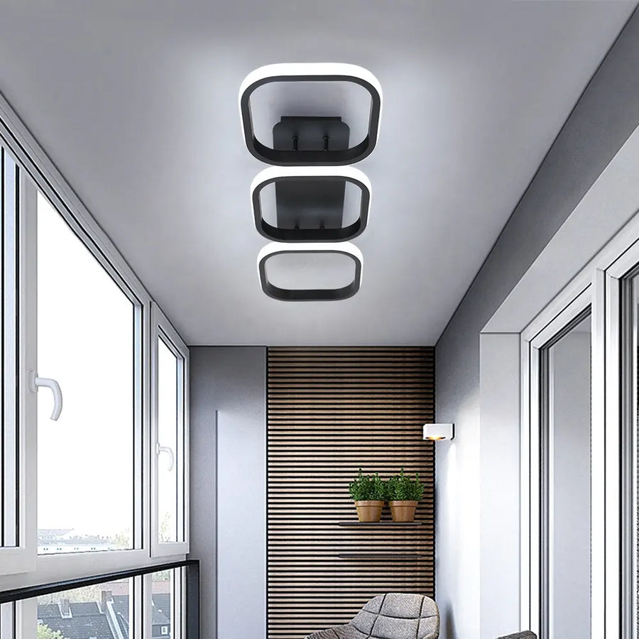 LED luster VERTEX 35W, 3 štvorcové, lineárny, studené/teplé/neutrálne svetlo, čierny