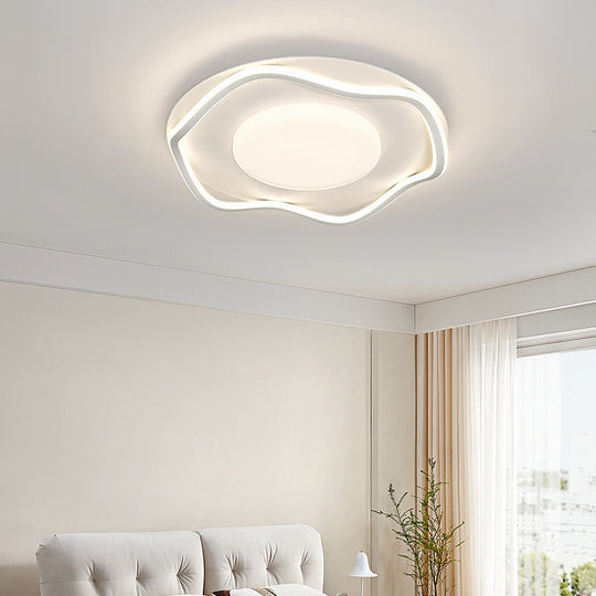 LED luster s diaľkovým ovládaním MODERNO 77W, 2 kruhy, Studené/Teplé/Neutrálne svetlo, Stmievateľné, Biely LED luster s diaľkovým ovládaním Predvolený názov Alessandro Design