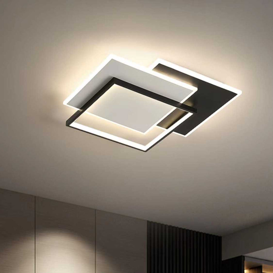 LED luster s diaľkovým ovládaním CHIARA 102W, 3 štvorce, studené/teplé/neutrálne svetlo, stmievateľné, čierny