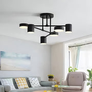 LED luster GALIOS 72W, 6 prvkov, studené/teplé/neutrálne svetlo, čierny
