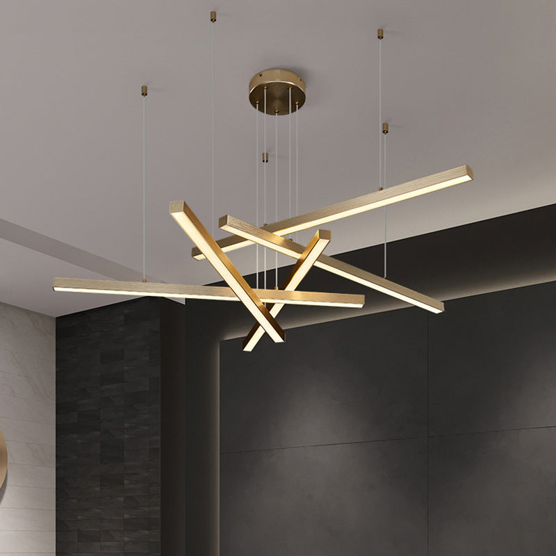 Závesný LED luster s diaľkovým ovládaním GINEVRA 31W, 5 prvkov, studené/teplé/neutrálne svetlo, zlatá