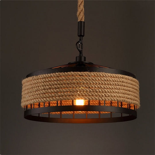 Vintage luster LV300/300BK, 1xE27, Rustikálna stodola, Struna a kov, 30 cm, Hnedé Vintage Lustre Predvolený názov Alessandro Design