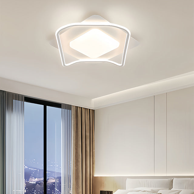 LED luster s diaľkovým ovládaním MODERNO 106W, 2 štvorce, studené/teplé/neutrálne svetlo, stmievateľné, biela