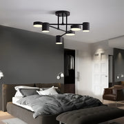 LED luster GALIOS 72W, 6 prvkov, studené/teplé/neutrálne svetlo, čierny