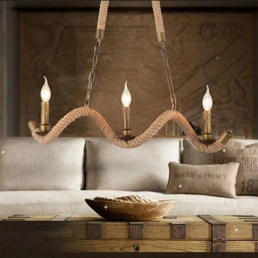 Lustrage Lust, 3*E27, hnedý, kov a povraz