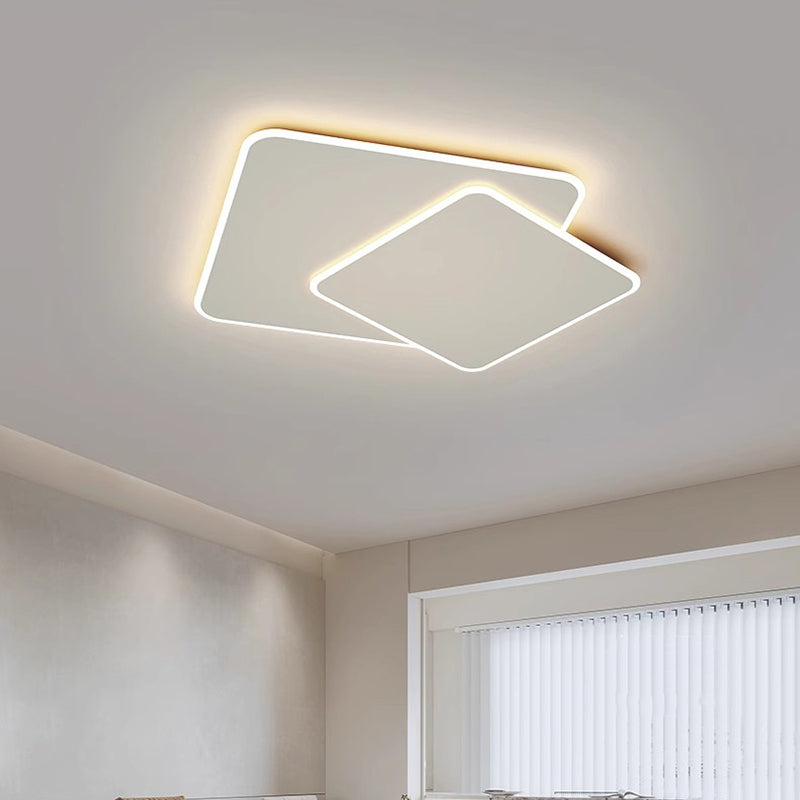 LED luster s diaľkovým ovládaním FUTURA LUMINA 98W, 2 štvorce, studené/teplé/neutrálne svetlo, stmievateľné, biela