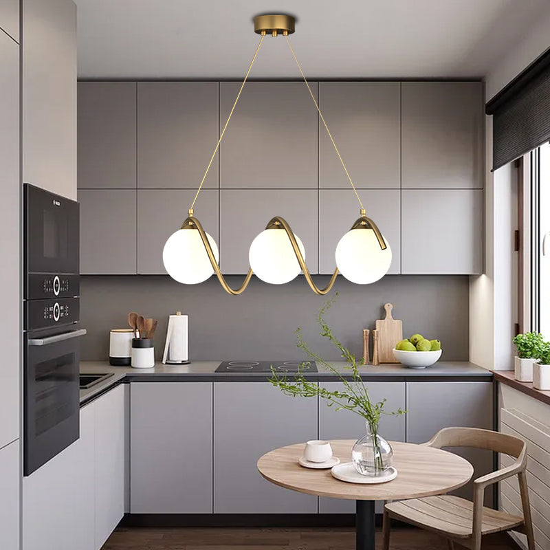 Luster LOFT Haven, 3x G9, biele zlato, kov, nastaviteľná výška, moderný