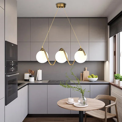 Luster LOFT Haven, 3x G9, biele zlato, kov, nastaviteľná výška, moderný