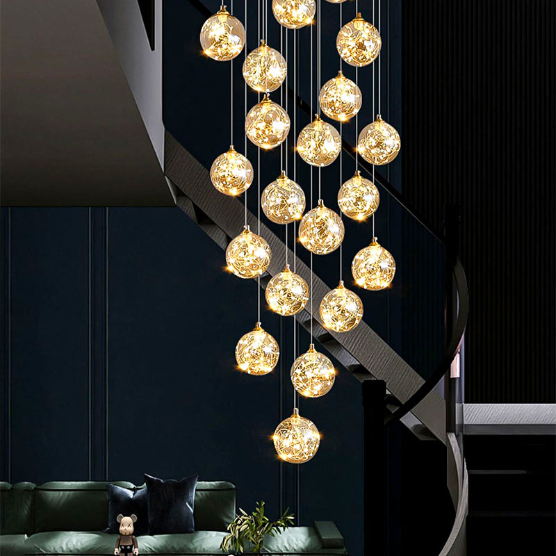 Krištáľový LED luster KILKENNY Culmino, 144W, neutrálne svetlo, priemer 60 cm, zlatý