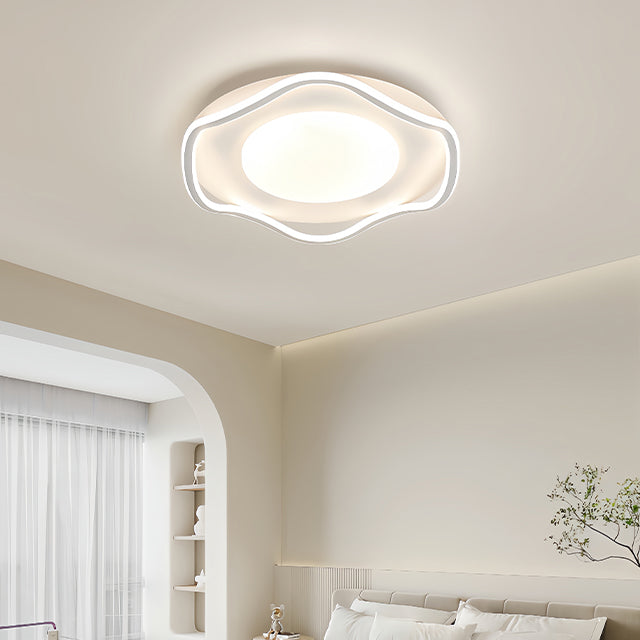 LED luster s diaľkovým ovládaním MODERNO 75W, 2 kruhy, Studené/Teplé/Neutrálne svetlo, Stmievateľné, Biely