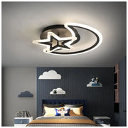 LED luster s diaľkovým ovládaním mesiaca a hviezda 78 W Cold/Hot/Black Neutrál čierna