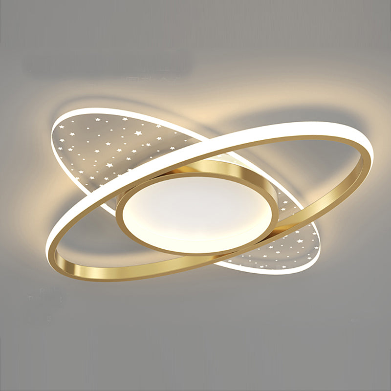 LED luster s diaľkovým ovládaním VARIO 61W, oválny, studené/teplé/neutrálne svetlo, stmievateľné, zlaté