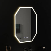 Polygonové LED zrkadlo, 60X80cm, snímač Hexaluce MotionGlow Marcello, systém odhmlievania, hodiny a teplomer, stmievateľné