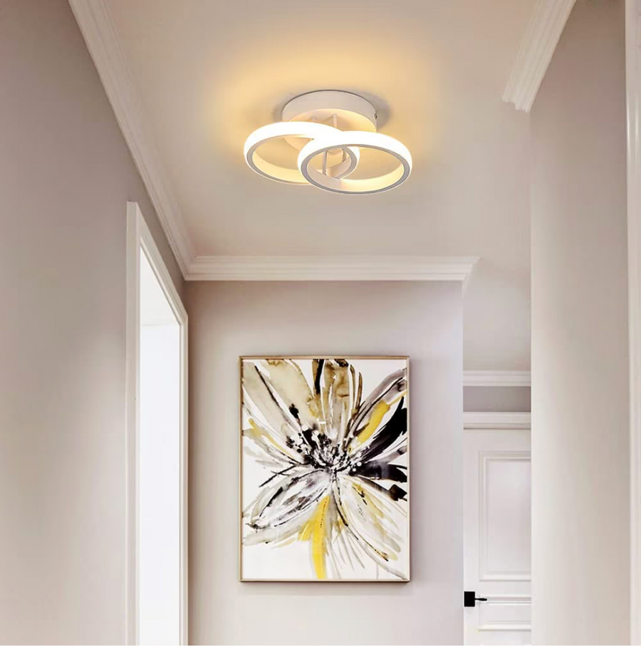 LED luster VERTEX CIRCULA 22W, 2 kruhy, kovové rámy, studené/teplé/neutrálne svetlo, biela