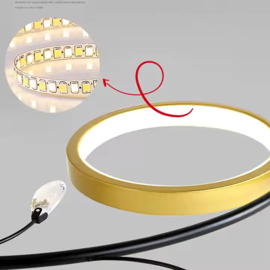 KARINA LED luster s diaľkovým ovládaním, 31W, 6 prvkov, teplé/studené/neutrálne svetlo, stmievateľné, zlaté