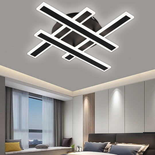 LED luster s diaľkovým ovládaním ZYRON Magno, 80W, 4 prvky, studené/teplé/neutrálne svetlo, stmievateľné, čierne, kovové, plexisklo LED luster s diaľkovým ovládaním Predvolený názov Alessandro Design