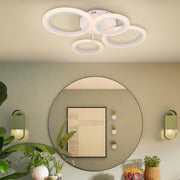 LED luster s diaľkovým ovládaním BETTY 44W, 4 kruhy, studené/teplé/neutrálne svetlo, stmievateľné, biela