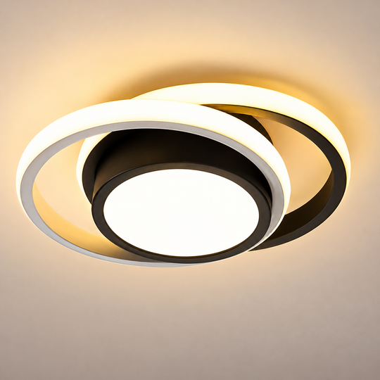 LED luster VERTEX FUSION 21W, 2 kruhy, kovové rámy, studené/teplé/neutrálne svetlo, biela/čierna